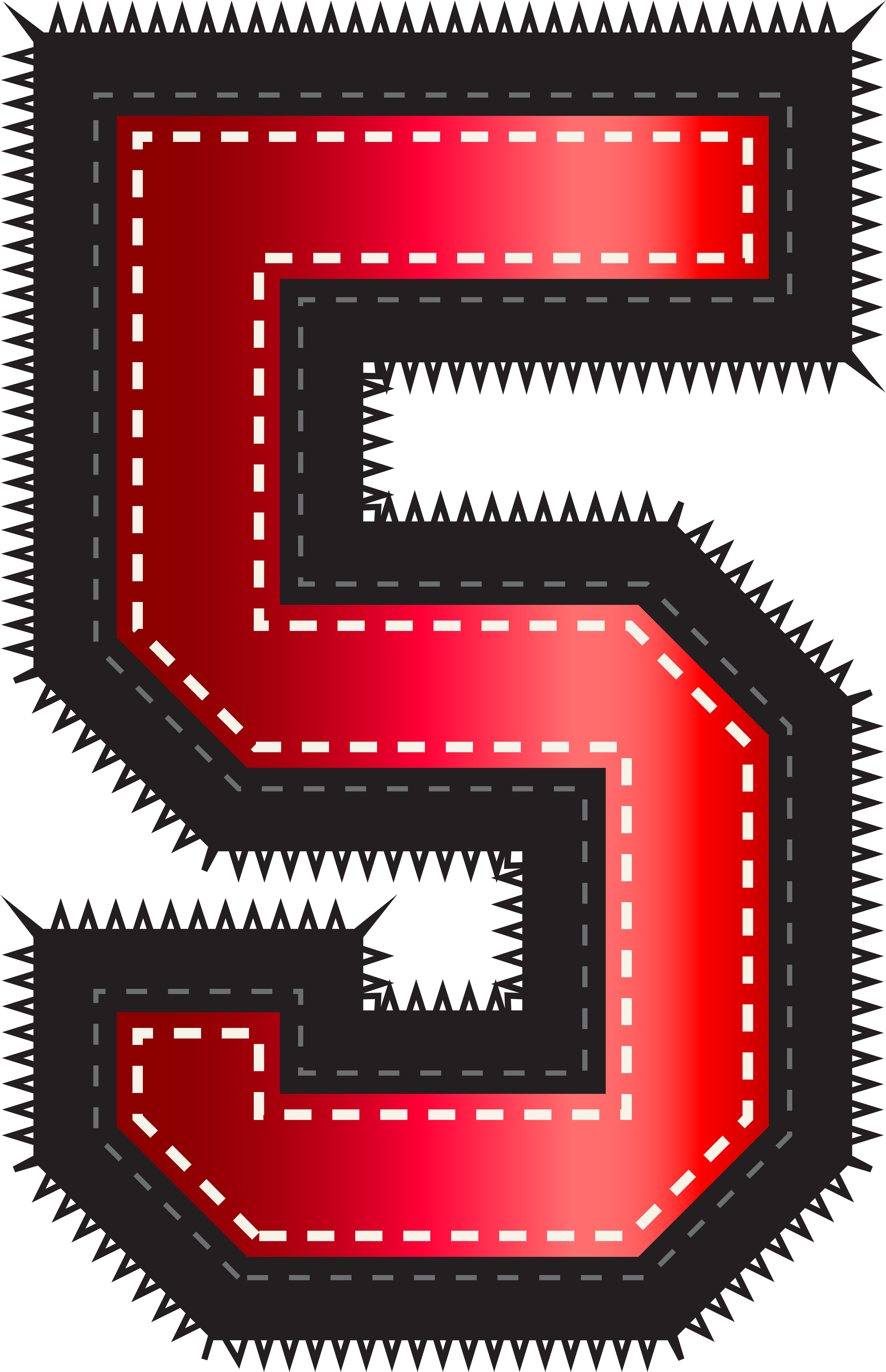 Red Style Number Png Clip Art Image - Clip Art (3228x5000), Png Download