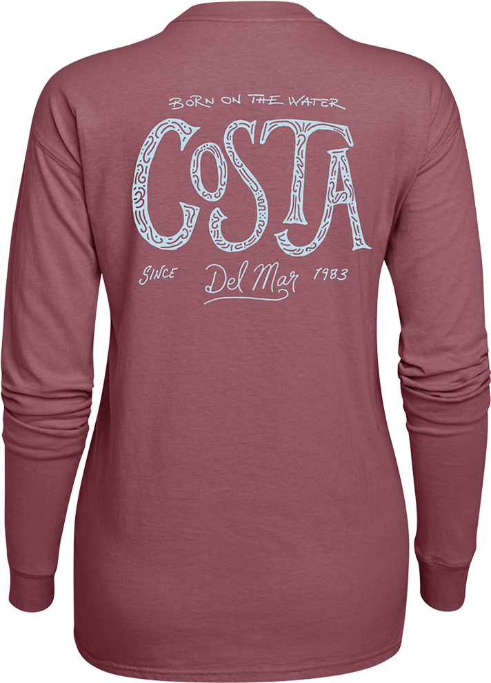 Costa Del Mar Boca Chica In Marsala, Size S, Angle - Long-sleeved T-shirt (2000x1000), Png Download