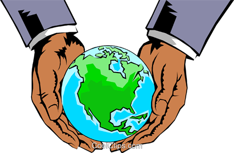Hands Holding Globe Royalty Free Vector Clip Art Illustration - Hands Holding The World Clipart (480x314), Png Download