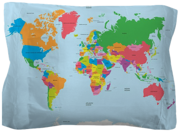 Political Map Of The World Vector Pillow Sham • Pixers® - A4 Map Of The World (400x400), Png Download