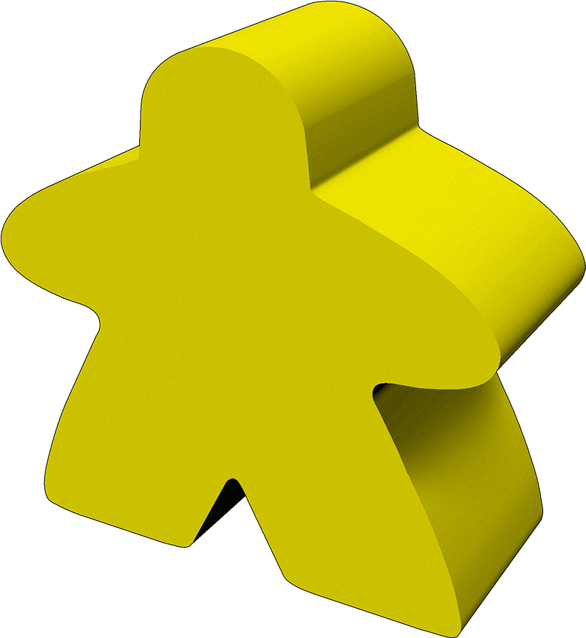Meeple Hut - Yellow Meeple Ornament (round) (1000x1000), Png Download