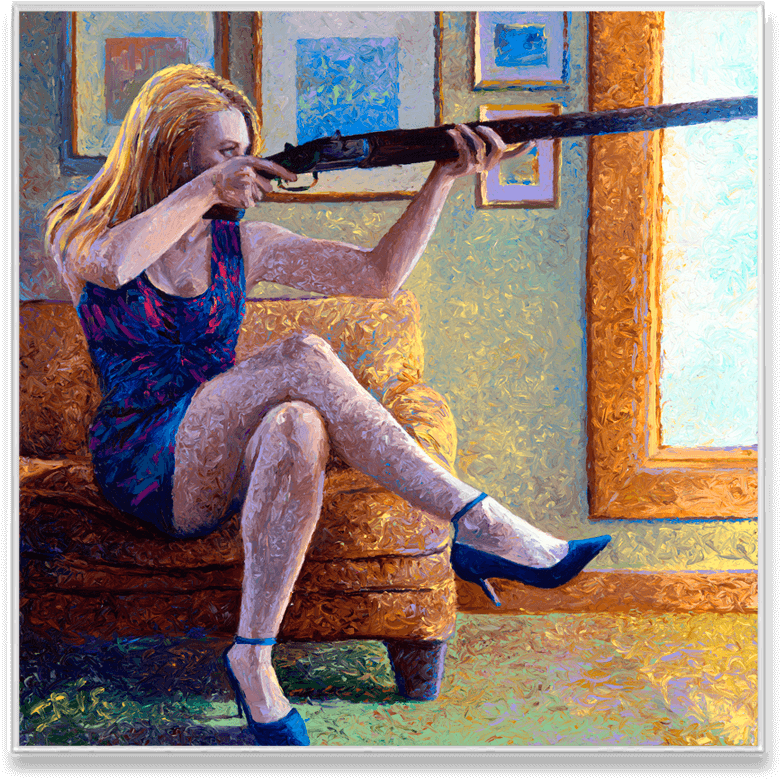 Claire's Gun Interchangeable Fabric Art Print Created - Iris Scott Canvas Art Picture - Claire's Gun (1024x1024), Png Download