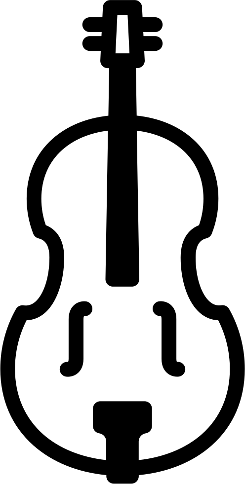 Png File Svg - Stand Up Bass Outline (496x981), Png Download