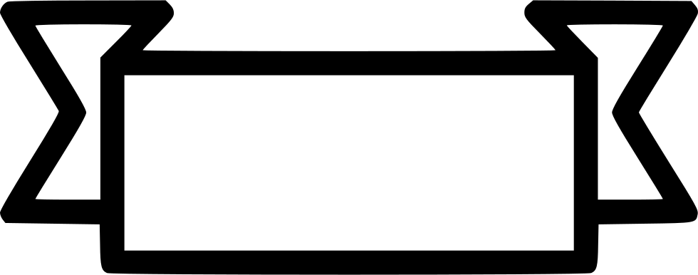 Tape Ribbon Stripe Logo Inscription Text Sign Comments - Png Ribbon For Text Black And White (980x386), Png Download