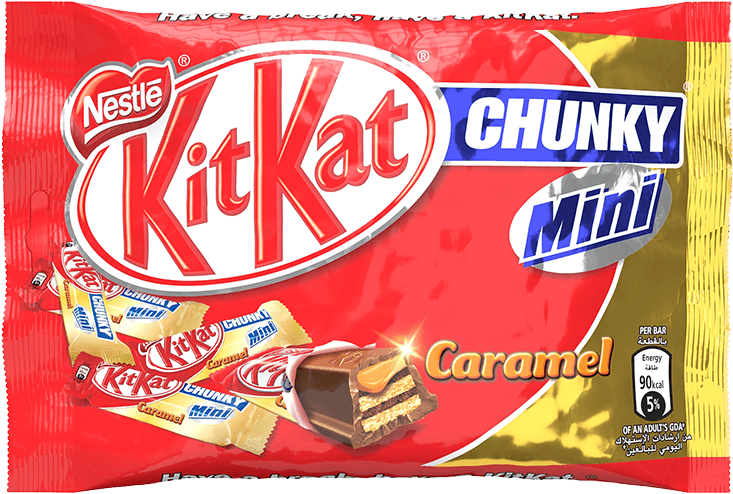 Kitkat® Mini Chunky Caramel Chocolate Wafer Bag - Kit Kat (900x900), Png Download