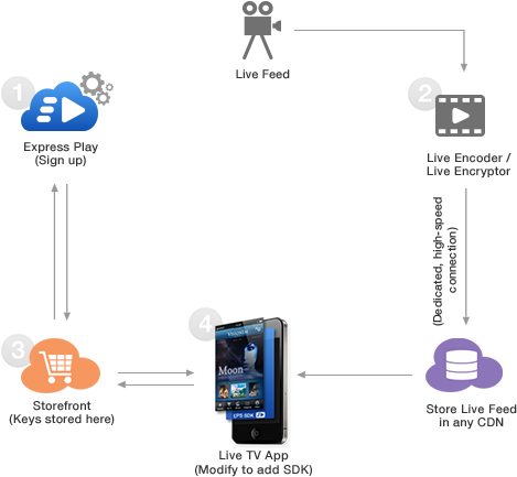 The Rest Of The Setup Is Standard Dash Streaming From - Live Stream Connection (490x454), Png Download