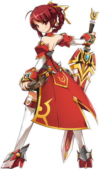 Elesissaberknightpotrait - Best Class For Elesis Elsword (339x559), Png Download