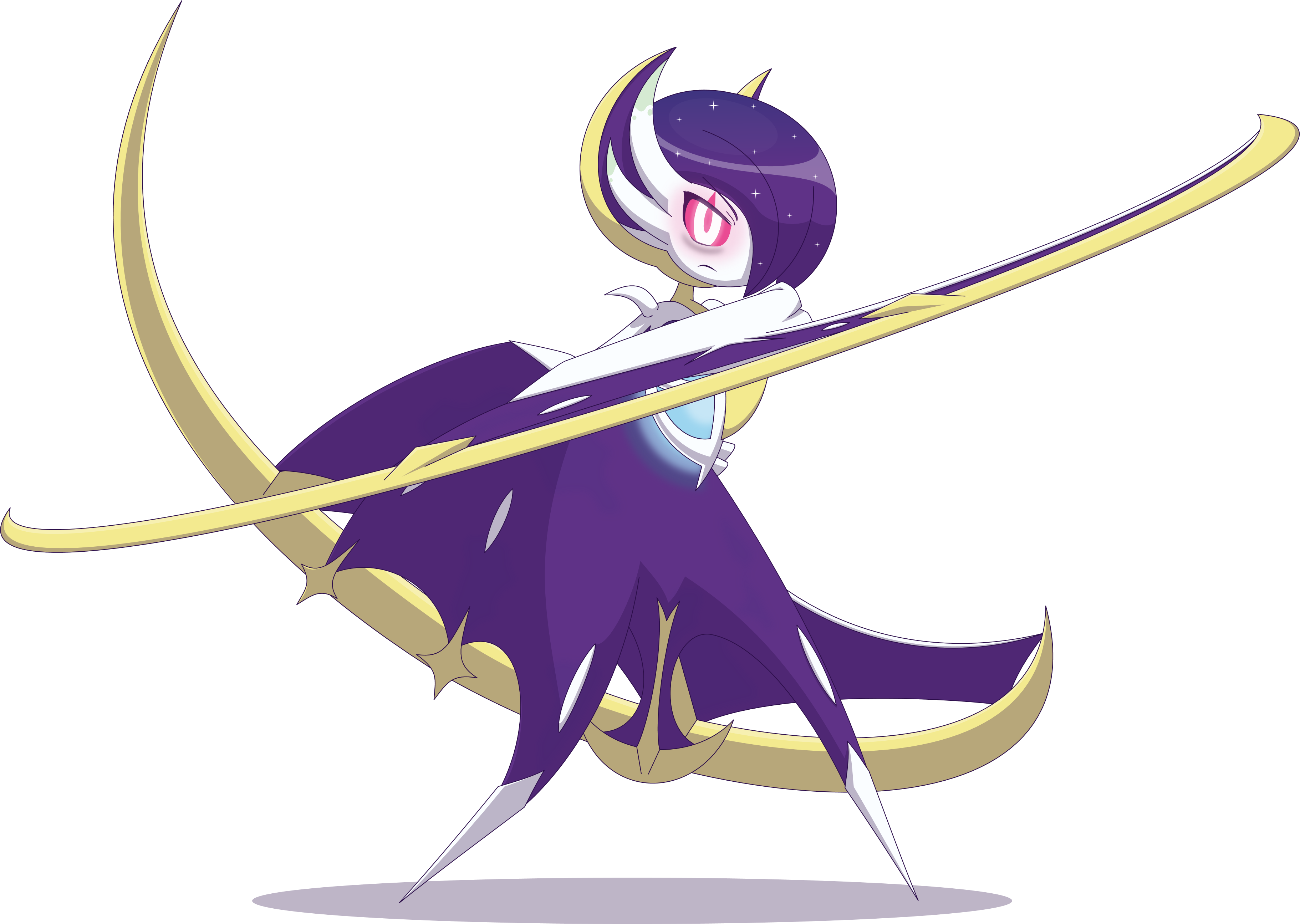 Lunala Veronica By Zacatron94 On Deviantart - Gardevoir And Lunala Fusion (3645x2591), Png Download