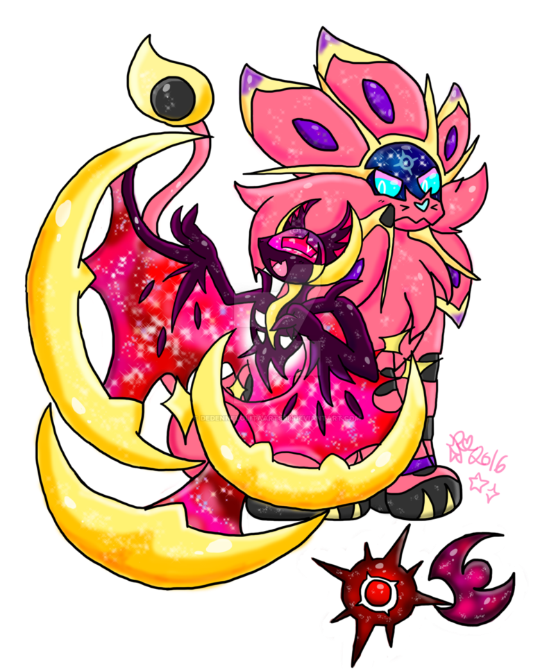 Shiny Solgaleo And Shiny Lunala - Video Game (827x965), Png Download