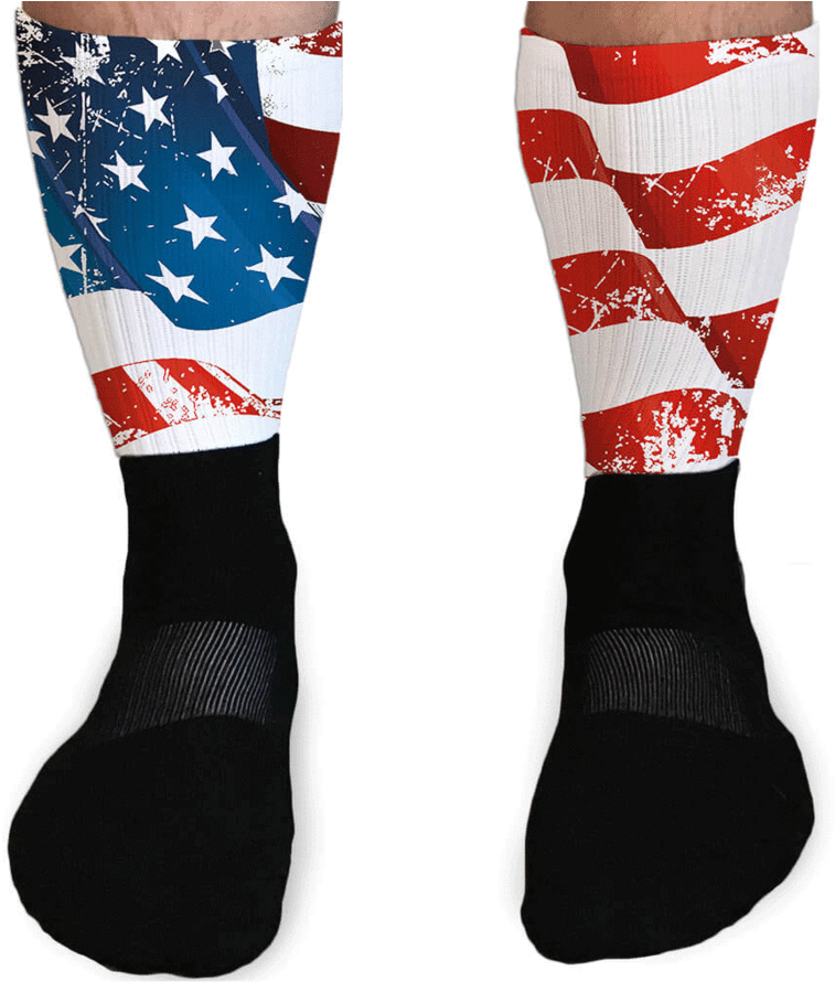 Distressed Flag Patriotic Athletic Or Compression Socks - Sock (900x900), Png Download
