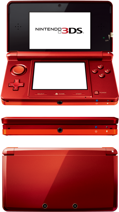 Nintendo 3ds Red - Nintendo 3ds (551x827), Png Download