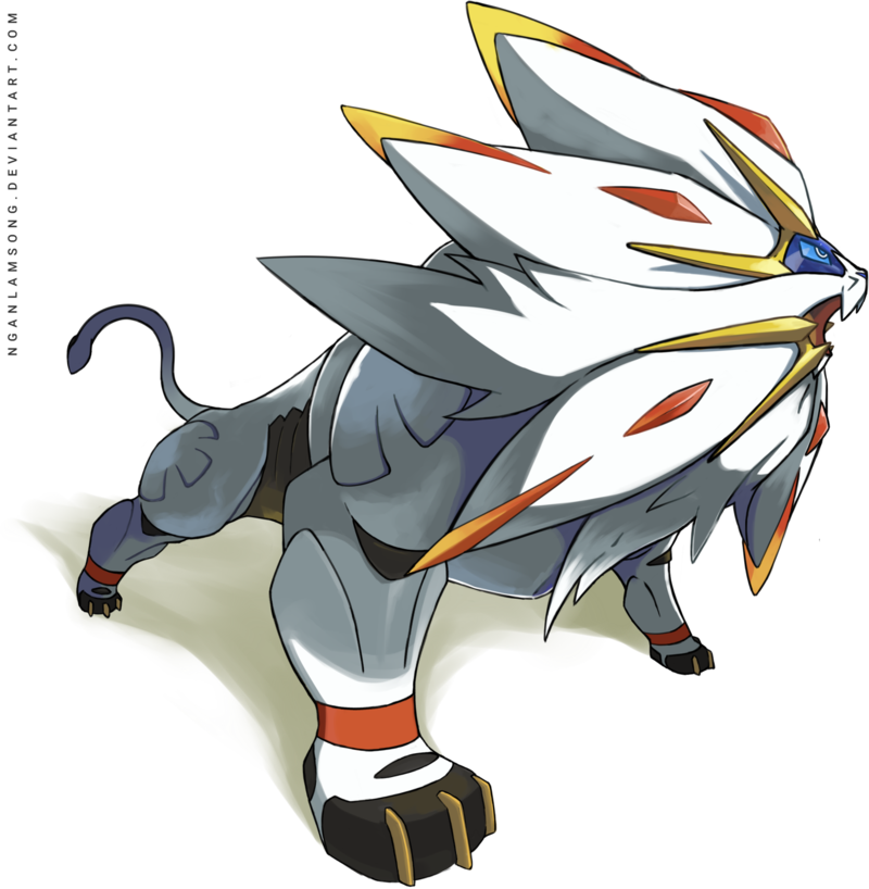 Два Легендарных Покемона, Которые Появятся На Упаковке - Pokemon Solgaleo Png (800x818), Png Download