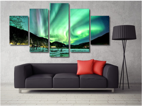 Sale Aurora Borealis 5 Panel - Popular Wall Prints 2018 (480x480), Png Download