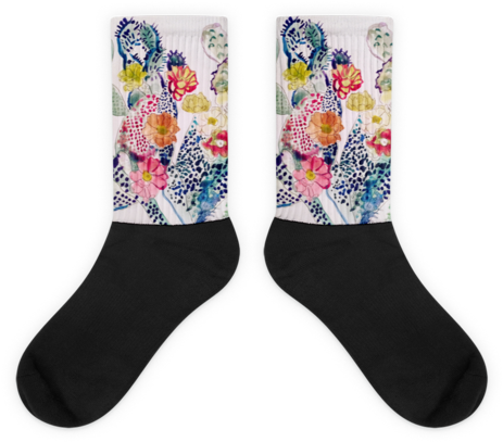 Rainbow Cactus Socks - Png Holiday Socks (480x480), Png Download