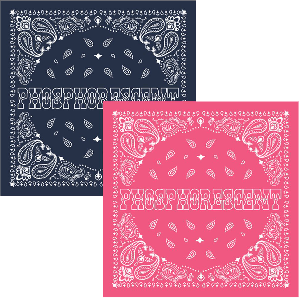 Phosphorescent - Bandana - Blue/pink - Shindigz Create-a Letter Bandana Print Standee - Red (1000x1000), Png Download