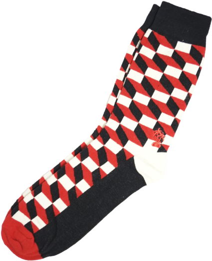 Red, White, & Black - Sock (600x600), Png Download