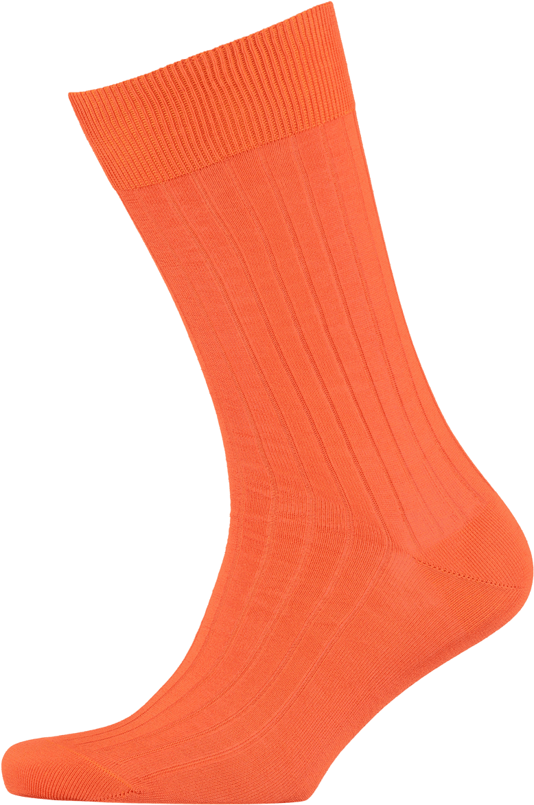 Menswear Socks Cotton Ribbed Orange - Sock (787x1200), Png Download
