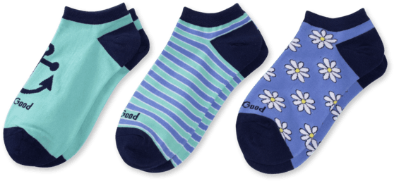 3-pack Women's Daisy & Anchor Low Cut - Sock (570x570), Png Download