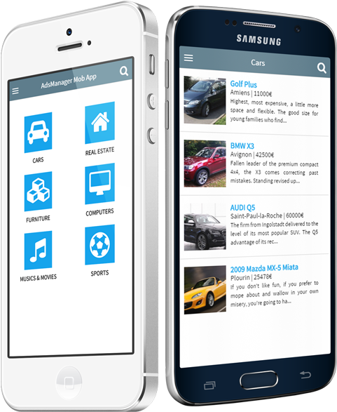 Adsmanager Mobile Application Discover Adsmanager On - Joomla Mobile Template (650x600), Png Download