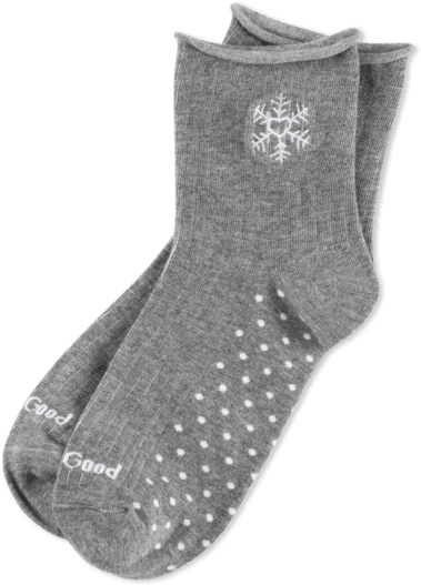Women's Snowflake Rolled Anklet Socks - Sock (570x570), Png Download