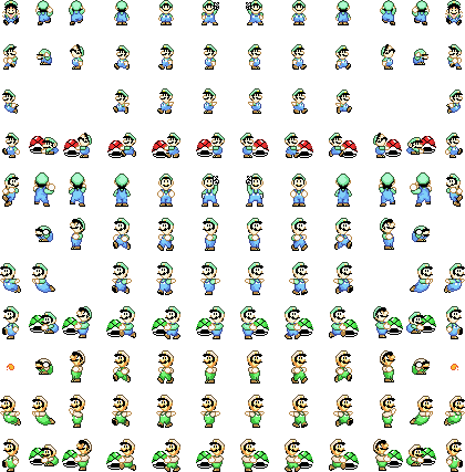Background Objects - Super Mario World Super Mario Advance 2 Luigi (420x427), Png Download