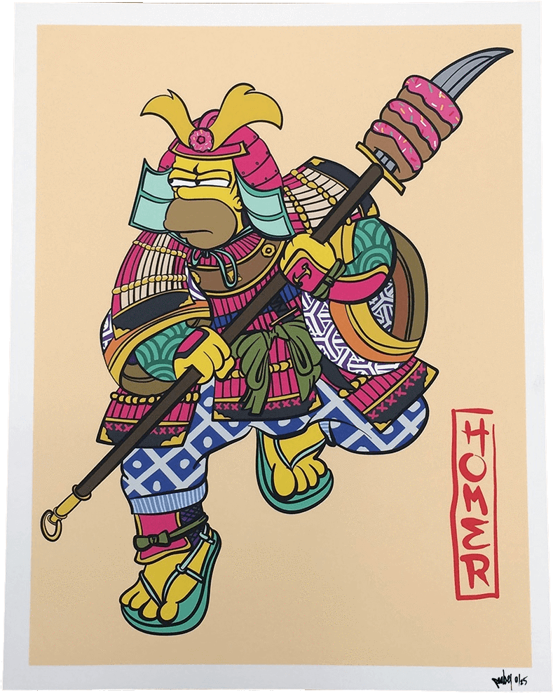 Samurai-print V=1527238449 - Simpsons Samurai (1000x1000), Png Download