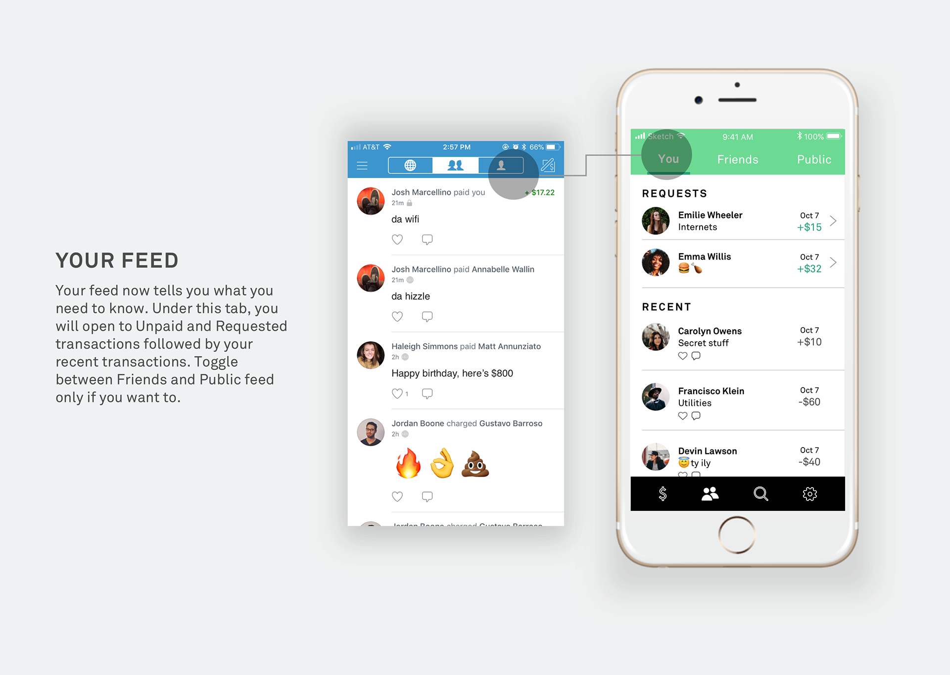 Venmo Redesign - Iphone (1920x1365), Png Download