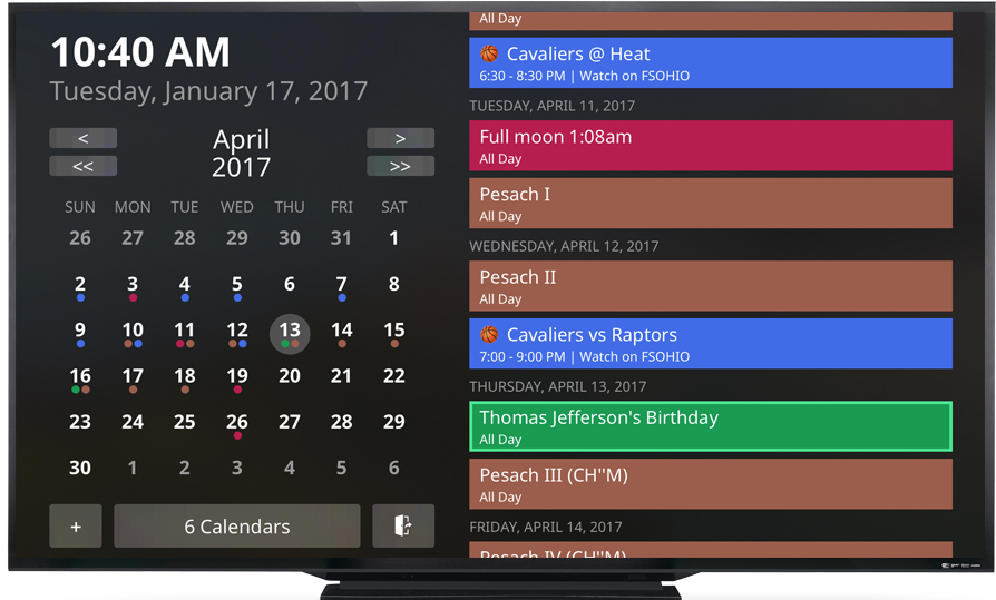 Calendar For Google Calendar - Apple Tv Calendar (1300x570), Png Download