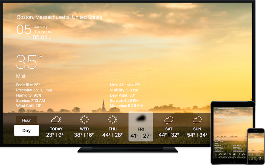 Weather Live Apple Tv (900x560), Png Download