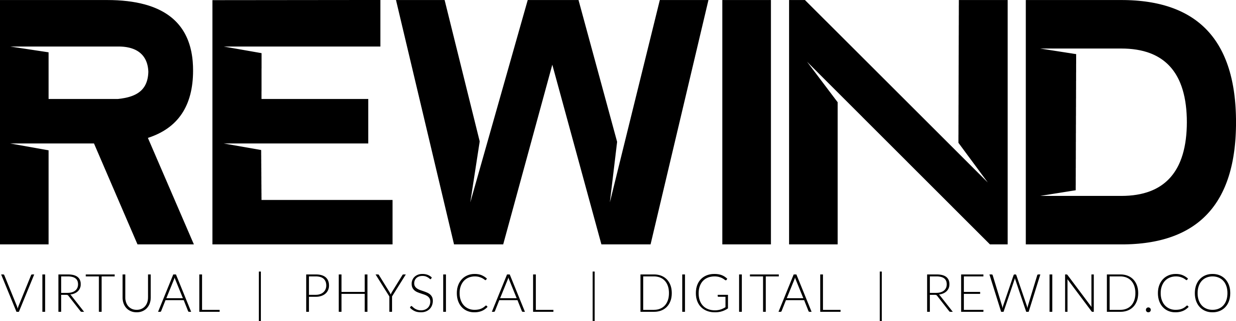 Rwd Logo Black Virtualphysicaldigital - Rewind Vr Logo Png (2544x662), Png Download