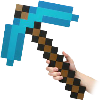 Minecraft Foam Pick Axe (386x370), Png Download
