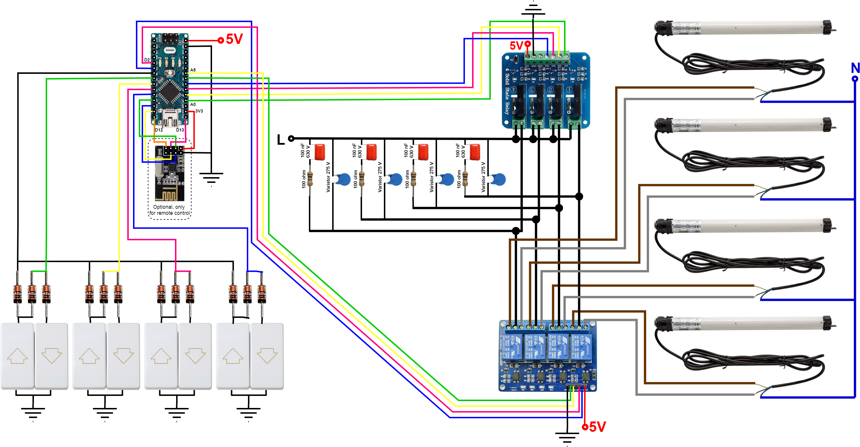 Blinds Control Prjczptrlo - Blinds Control Arduino Relay (3008x1556), Png Download