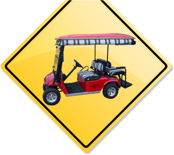 Golf Cart Safe Driving (604x527), Png Download