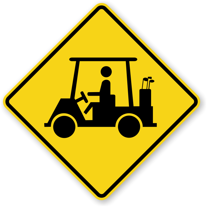 Golf Cart Traffic - Golf Cart Sign (800x800), Png Download