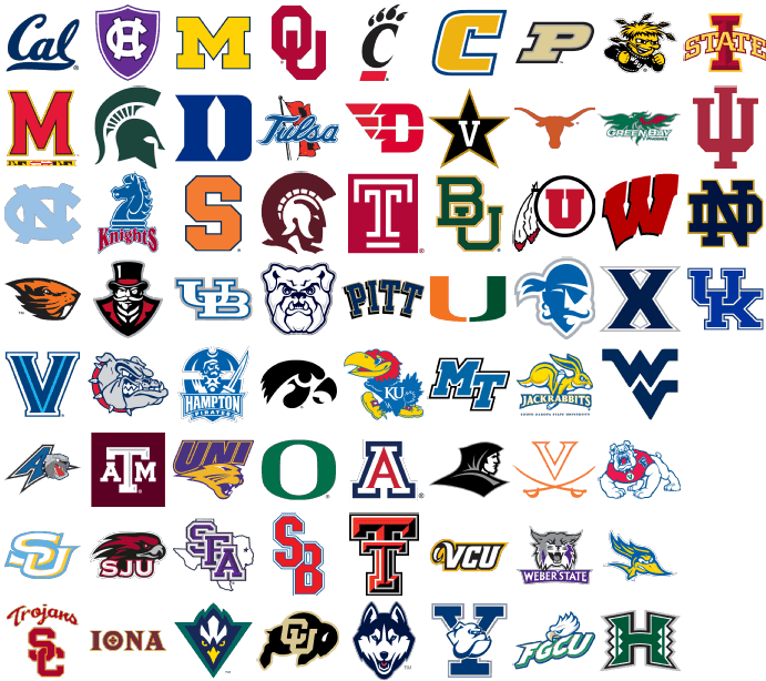 Clipart Freeuse Library Basketball Clipart March Madness - Logo March Madness Teams (691x614), Png Download