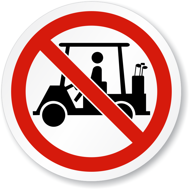 No Golf Cart Symbol Iso Prohibition Circular Sign, - Golf Cart Vector Art (800x800), Png Download