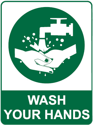 Download - Stop And Wash Hands Sign (500x500), Png Download