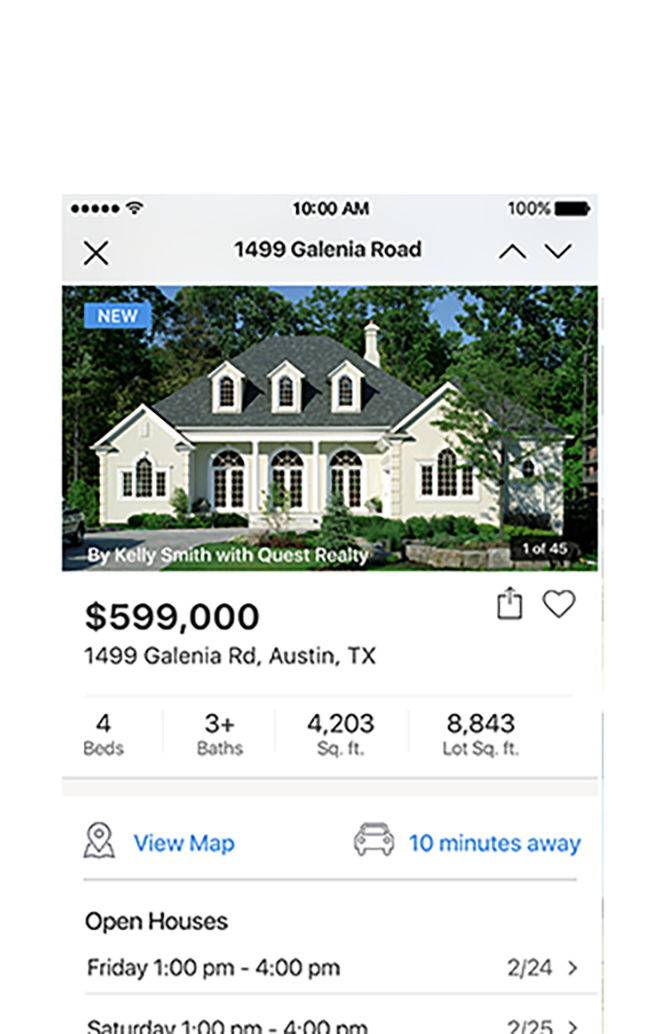 Iphone Real Estate App - Realtor Com For Mobile (654x1044), Png Download