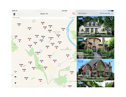 Ipad Real Estate App - Poster: Traditional Home With Landscaping, 61x46cm. (440x340), Png Download