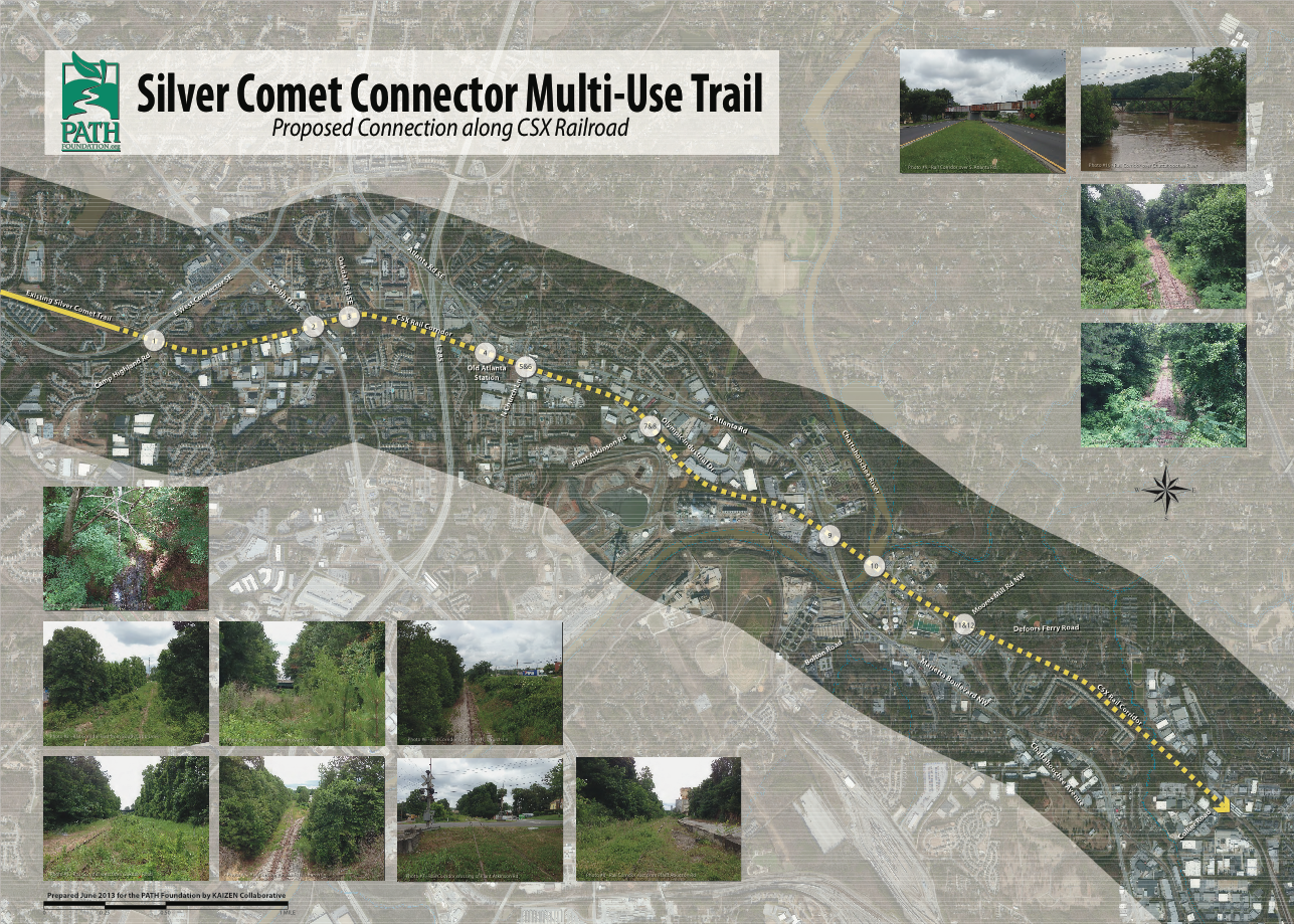Silver Comet Csx - Silver Comet Trail Map Poi (1287x919), Png Download