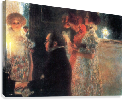 Schubert At The Piano By Klimt Canvas Print - Klimt Schubert Am Klavier (428x353), Png Download