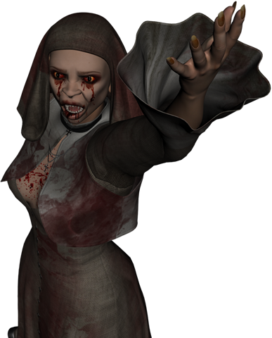 Zombie-147 - Ghost Nun Png (387x480), Png Download