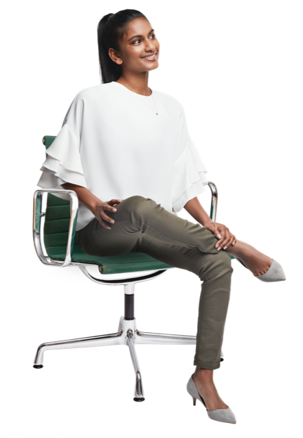 Young Female Professional On Chair - Chair (441x638), Png Download