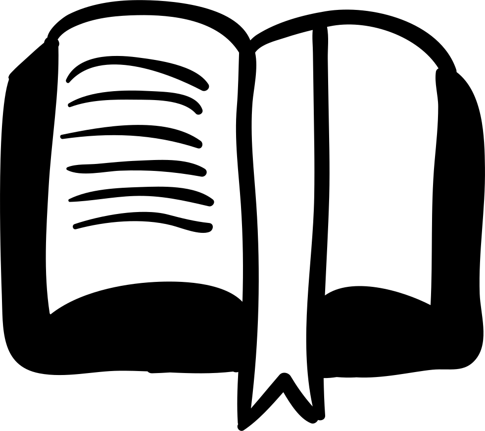 Book Hand Drawn Opened Bookmarked Reading Educational Book Icon No Background Full Size Png Download Seekpng