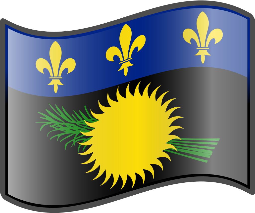 Nuvola Guadeloupe Black Flag - Guadeloupe Flagge (1024x1024), Png Download