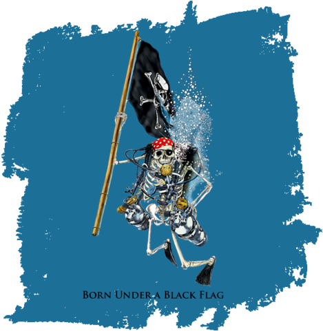 Sea Dog Born Under A Black Flag T-shirt - Shirt (480x480), Png Download