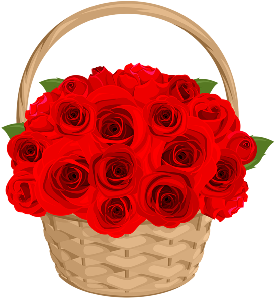 Rose Png - Rose Basket Transparent (552x600), Png Download