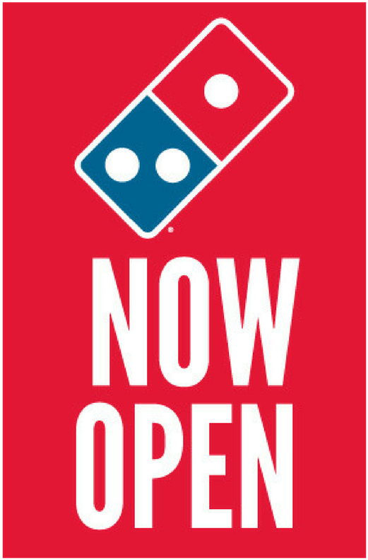 "now Open" Window Cling - Domino's Pizza Gift Card (800x800), Png Download