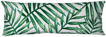 Watercolor Tropical Palm Leaves Seamless Pattern - Behang Bladeren (400x400), Png Download