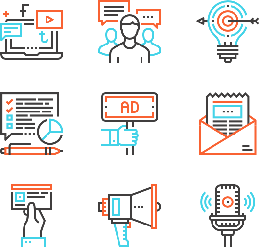 Marketing And Advertising - Cloud And Data Management Icons (600x564), Png Download